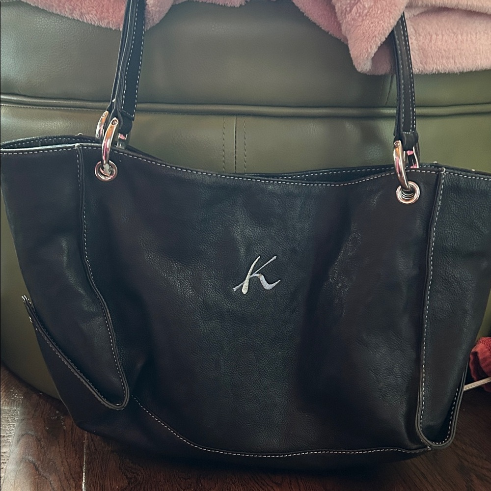 Black Leather Tote Bag